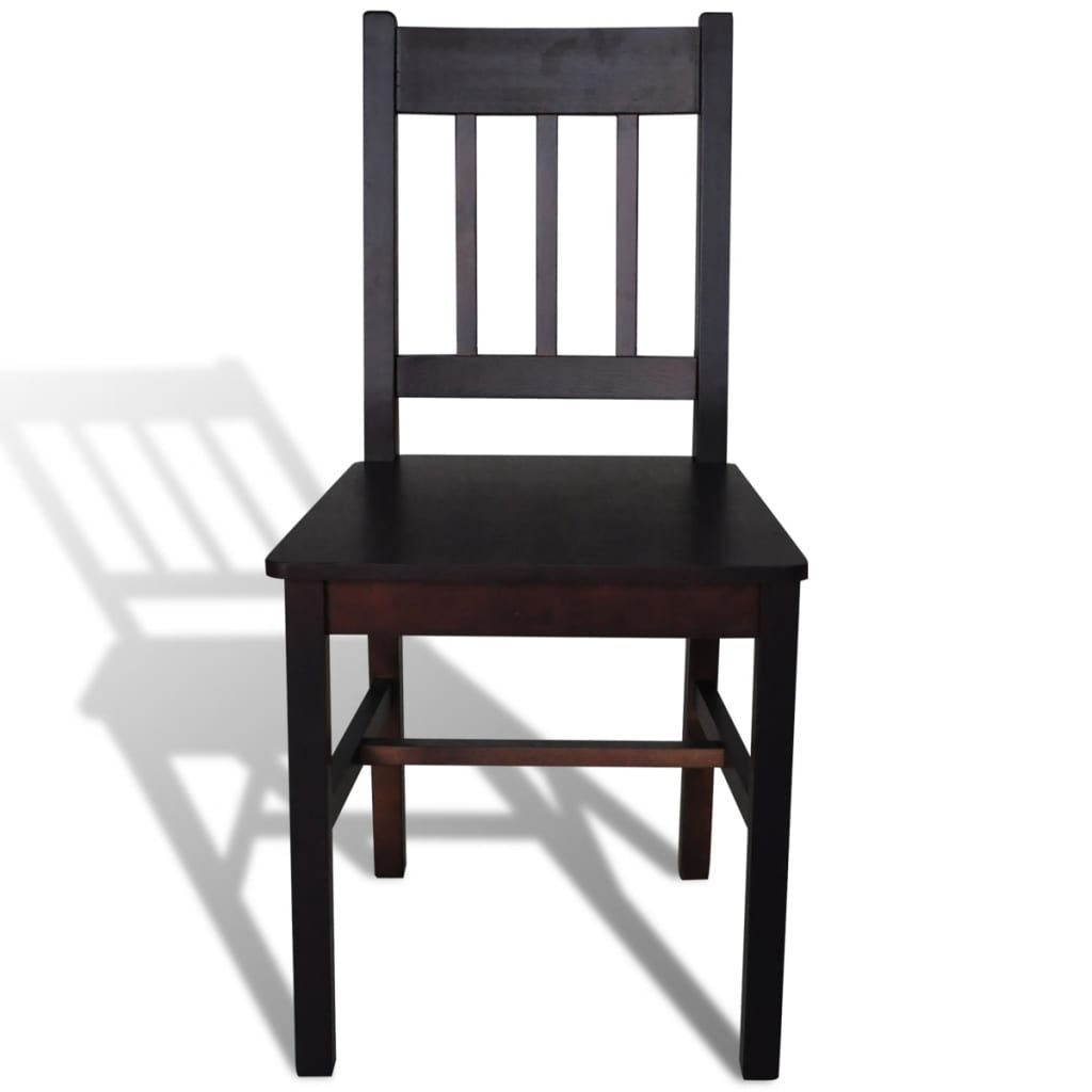 vidaXL Dining Chairs 6 pcs Dark Brown Pinewood 3