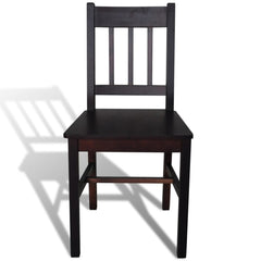 vidaXL Dining Chairs 6 pcs Dark Brown Pinewood 3