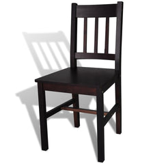 vidaXL Dining Chairs 6 pcs Dark Brown Pinewood 4