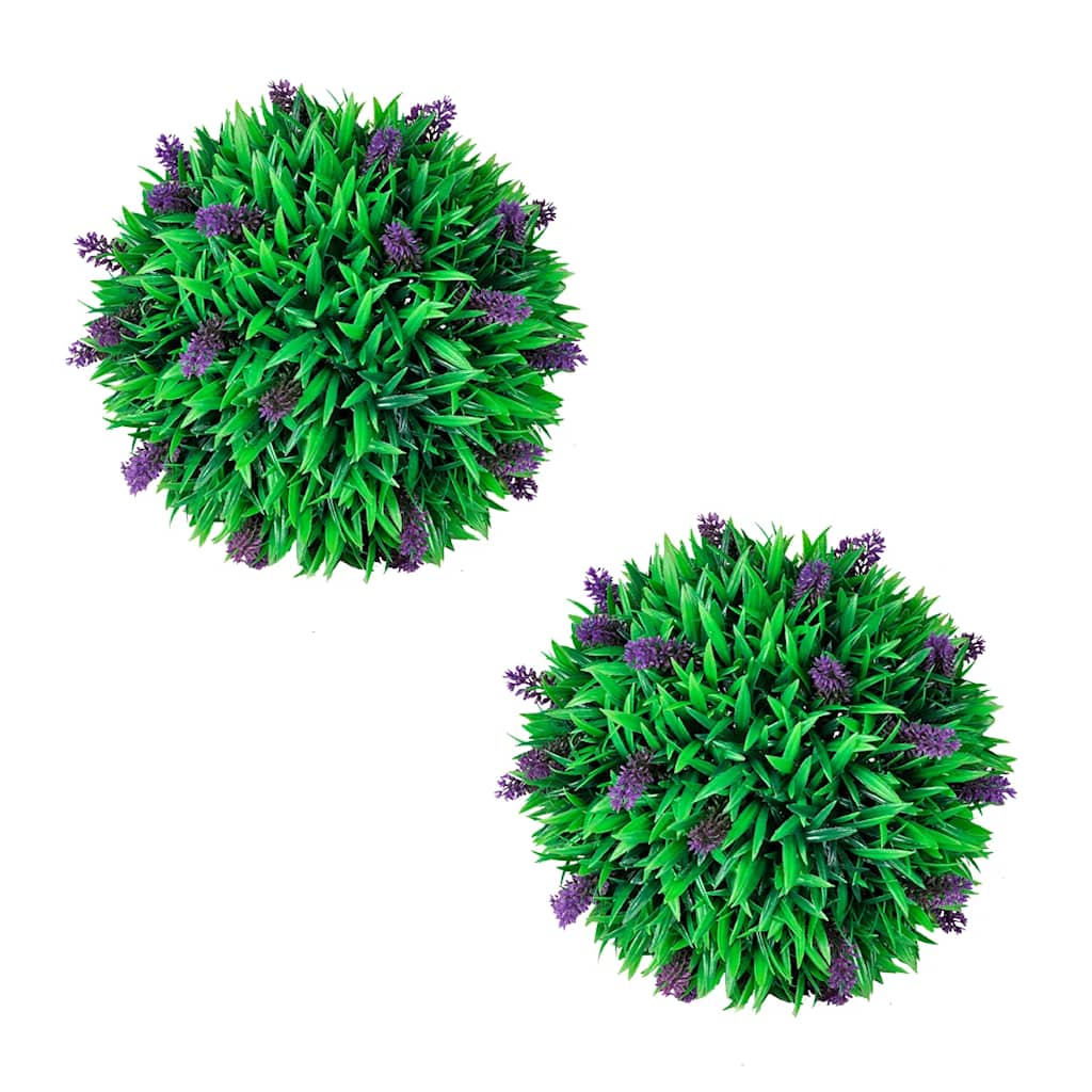 vidaXL Artificial Plant | Set of 2 | Green & Purple | Polyethylene | Medium 1