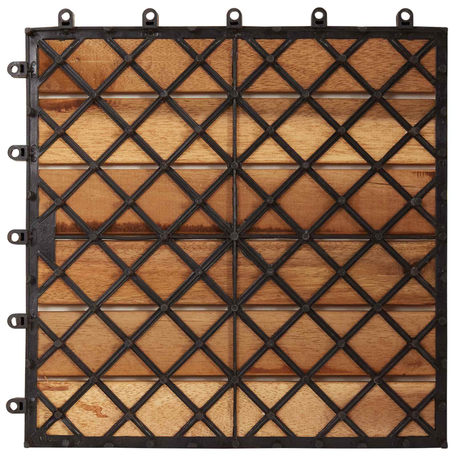 vidaXL Decking Tile 10 pcs Brown 30 x 30 cm Acacia Hardwood 2