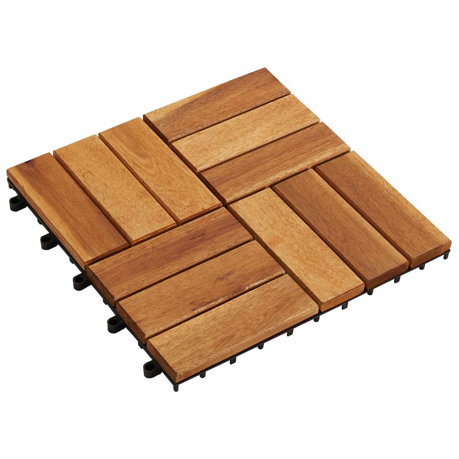 vidaXL Decking Tile 10 pcs Brown 30 x 30 cm Acacia Hardwood 1