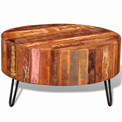 vidaXL Coffee Table Solid Reclaimed Wood Round 2