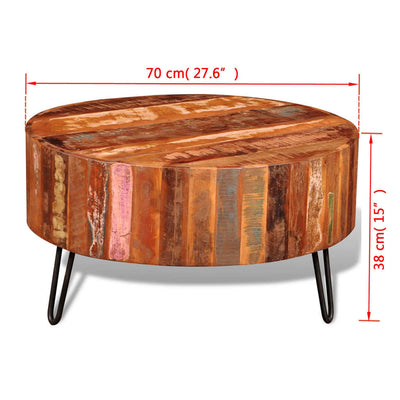 Coffee Table Solid Reclaimed Wood Round