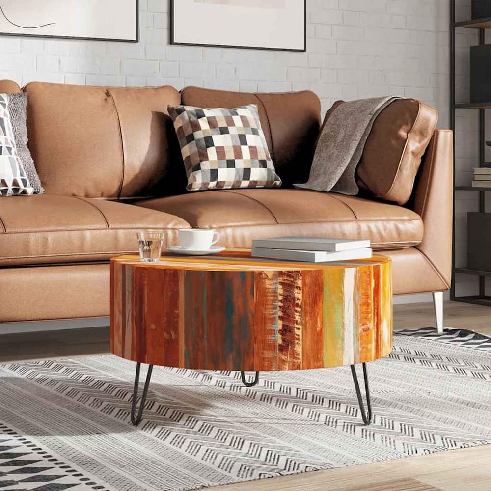 vidaXL Coffee Table Solid Reclaimed Wood Round 1