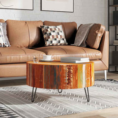 vidaXL Coffee Table Solid Reclaimed Wood Round 1