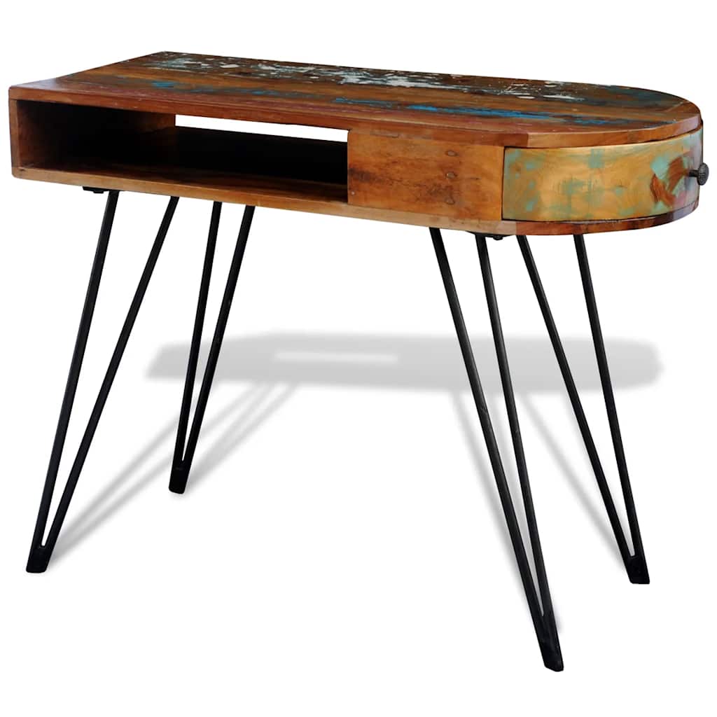 241641 vidaXL Desk Reclaimed Solid Wood with Iron Legs 2