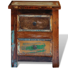 vidaXL Nightstand with 2 Drawers Solid Reclaimed Wood 6