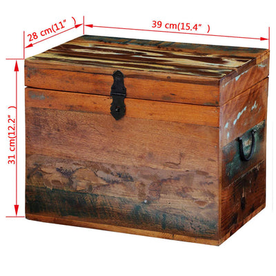 Reclaimed Storage Box Solid Wood