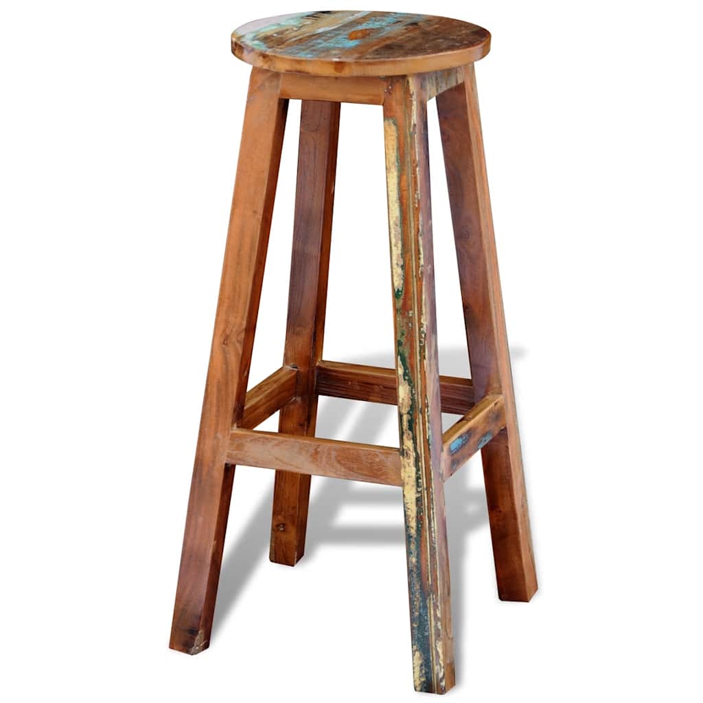 241647 vidaXL Bar Stool Solid Reclaimed Wood 2