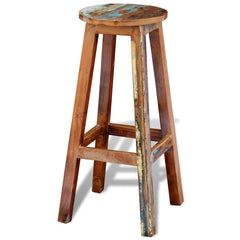241647 vidaXL Bar Stool Solid Reclaimed Wood 2