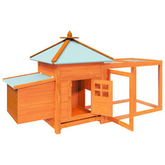 Chicken Coop with Nest Box 190x72x102 cm Solid Firwood Brown