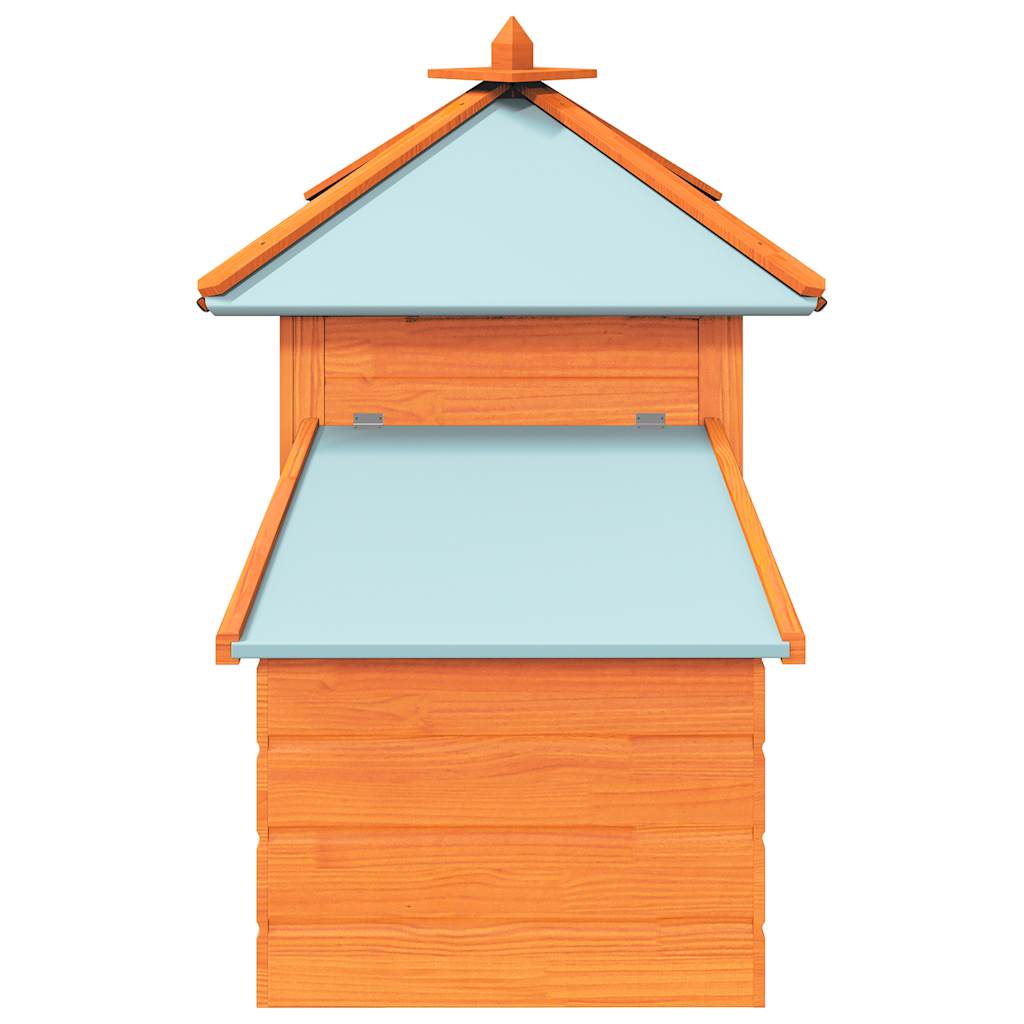 Chicken Coop with Nest Box 190x72x102 cm Solid Firwood Brown