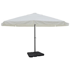 vidaXL Aluminium Garden Parasol with Portable Base White 1