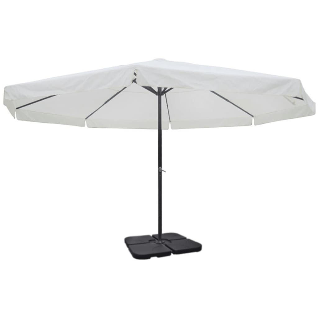 vidaXL Aluminium Garden Parasol with Portable Base White 2