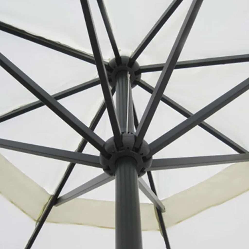 vidaXL Aluminium Garden Parasol with Portable Base White 4