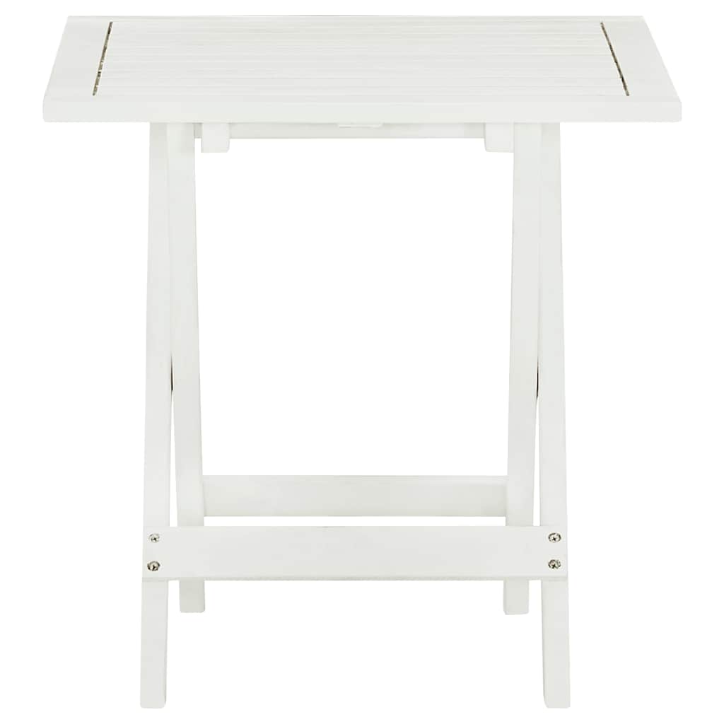 vidaXL Side Table | White | Acacia hardwood | Small | Foldable | Side Table 2