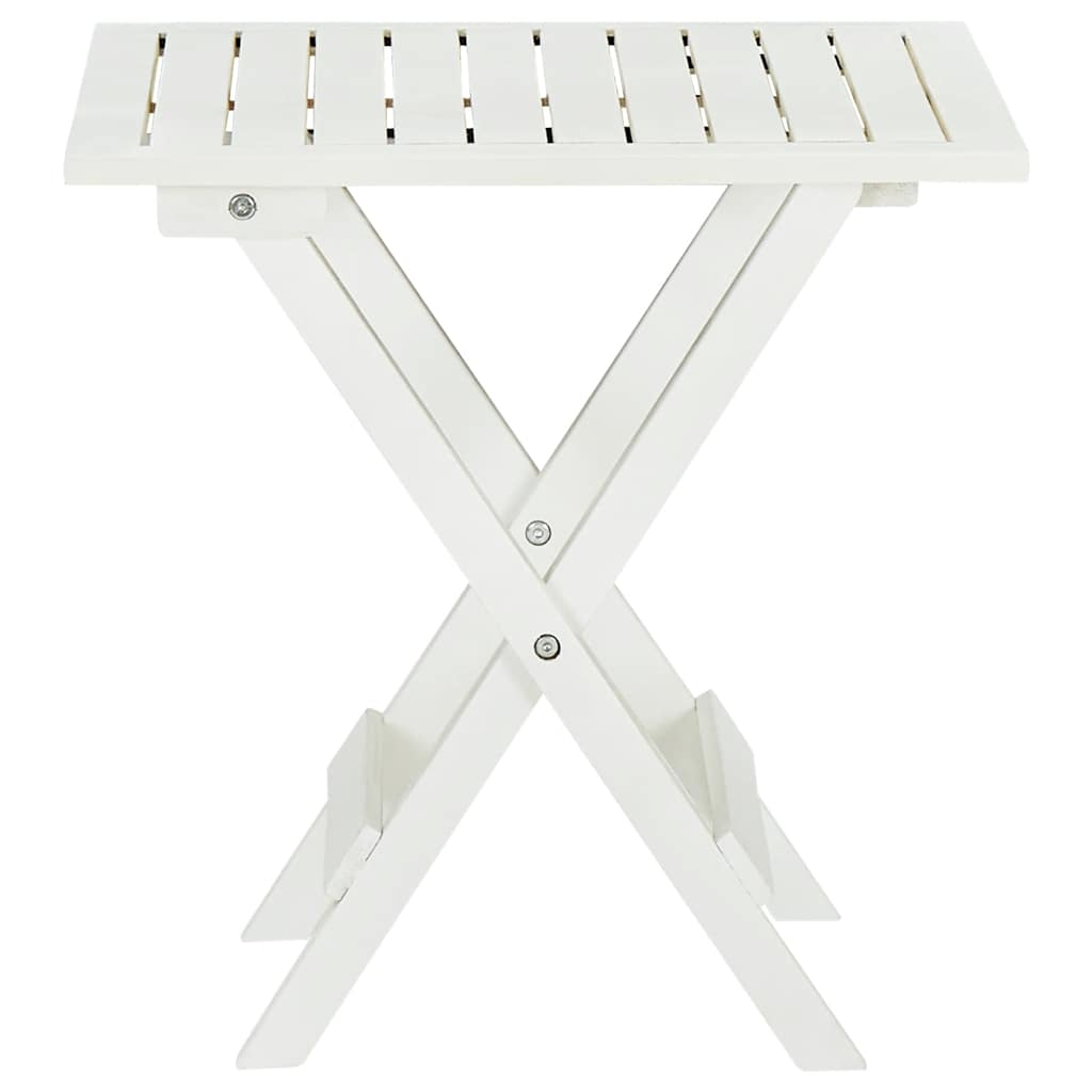 vidaXL Side Table | White | Acacia hardwood | Small | Foldable | Side Table 3