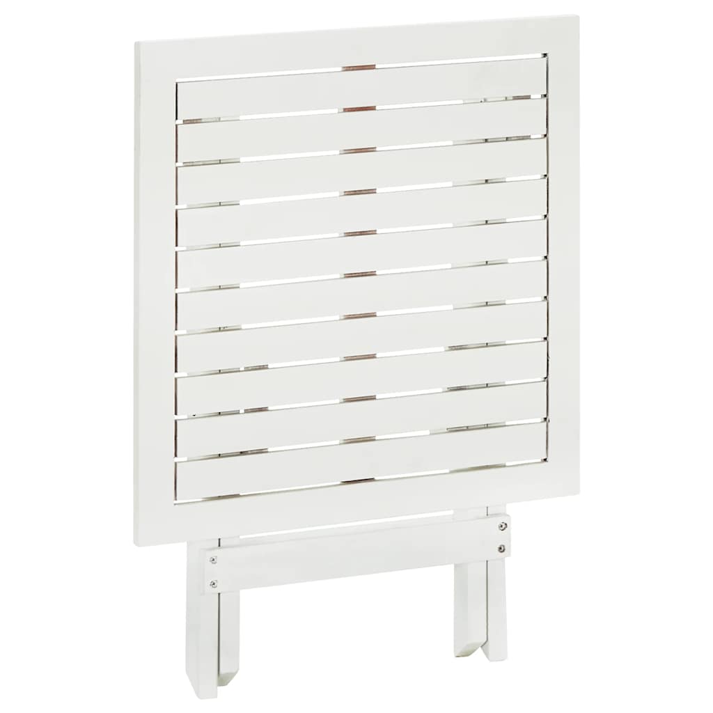 vidaXL Side Table | White | Acacia hardwood | Small | Foldable | Side Table 4