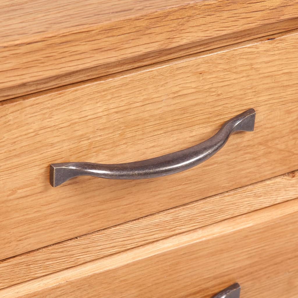 vidaXL Nightstand with 3 Drawers 40x30x54 cm Solid Oak Wood 4