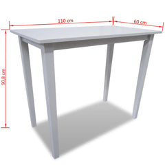 vidaXL Wooden Bar Table White 4
