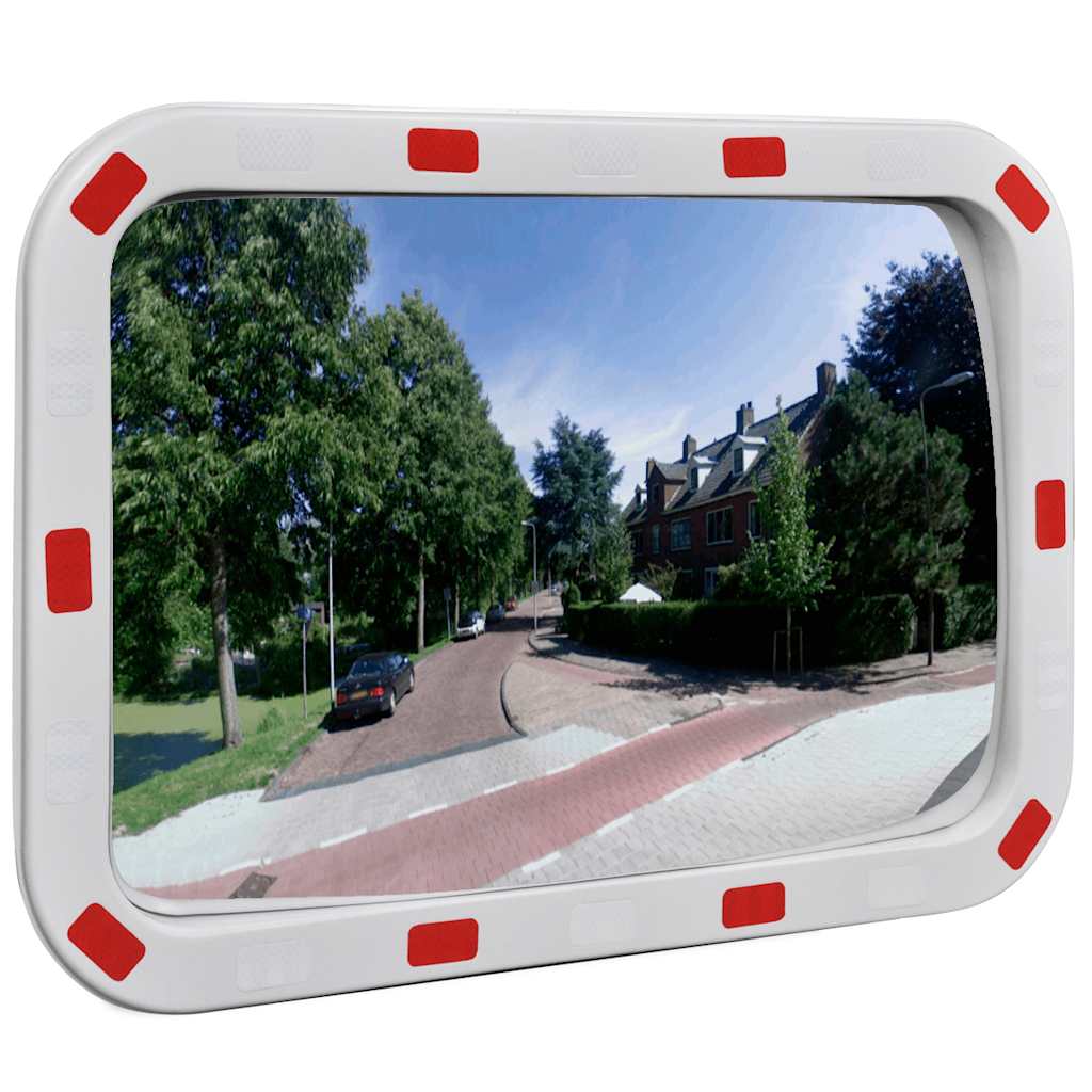 Convex Traffic Mirror Rectangle with Reflectors 40 cm 60 cm