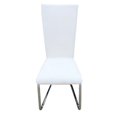 Cantilever Dining Chairs 2 pcs White Faux Leather