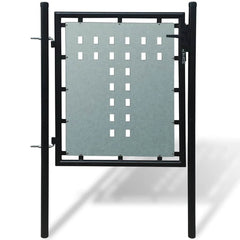 Black Single Door Fence Gate 100 cm 75 cm