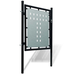 Black Single Door Fence Gate 100 cm 75 cm