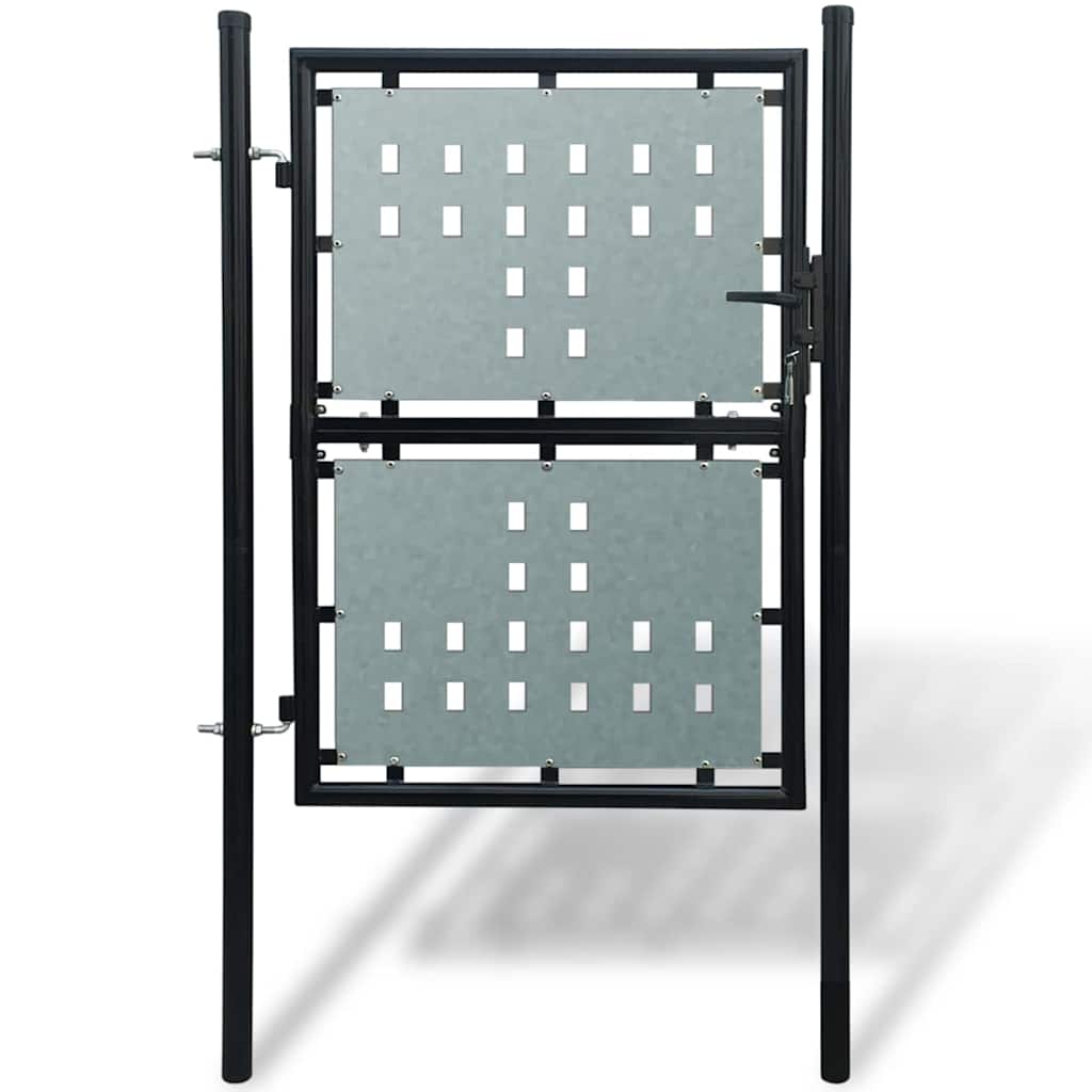 Black Single Door Fence Gate 100 cm 150 cm