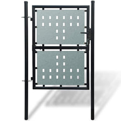 Black Single Door Fence Gate 100 cm 150 cm