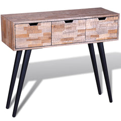 vidaXL Console Table with 3 Drawers Reclaimed Teak Wood 1