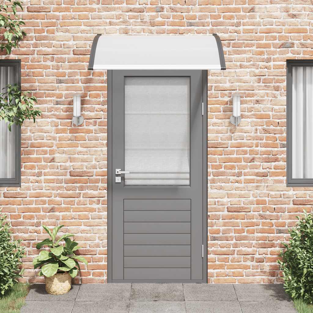 vidaXL Door Canopy | Black brackets and transparent sheets 3