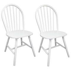 vidaXL Dining Chairs 2 pcs White Solid Rubber Wood 2