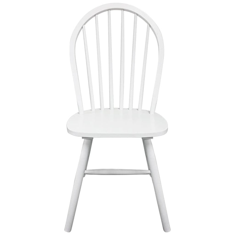 Dining Chairs 2 pcs White Solid Rubber Wood