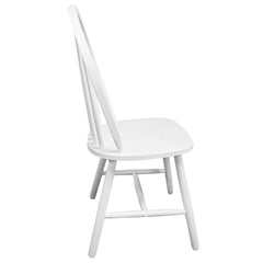 vidaXL Dining Chairs 2 pcs White Solid Rubber Wood 5