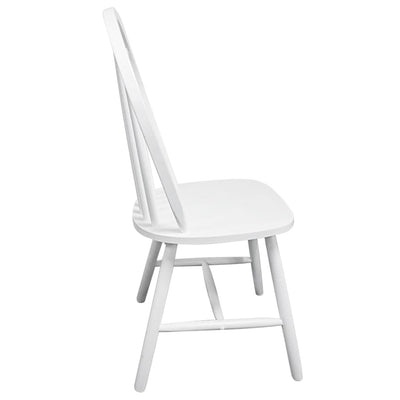 Dining Chairs 2 pcs White Solid Rubber Wood