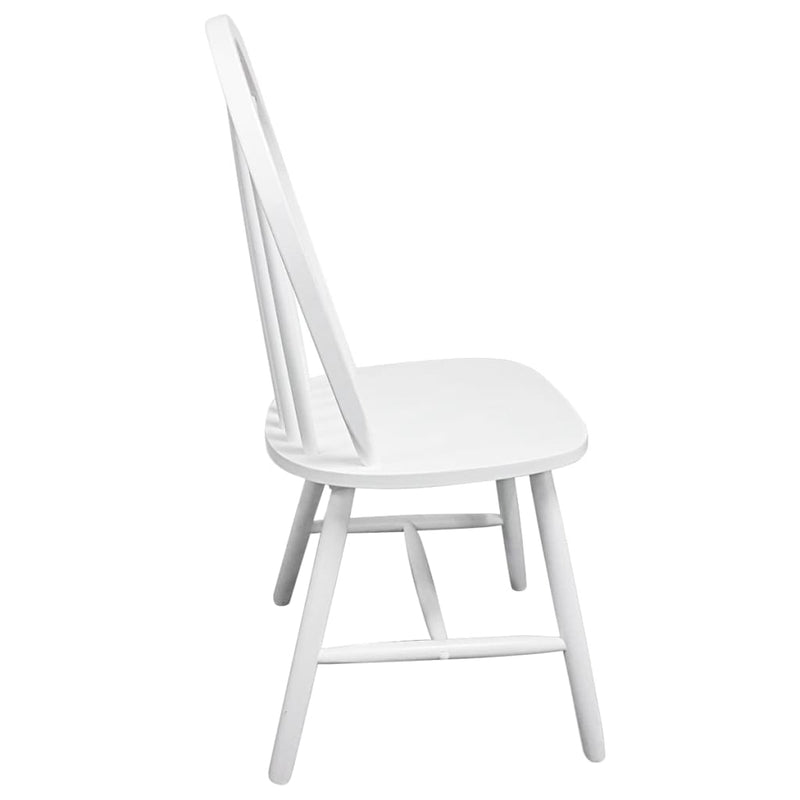 Dining Chairs 2 pcs White Solid Rubber Wood