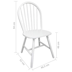 vidaXL Dining Chairs 2 pcs White Solid Rubber Wood 6