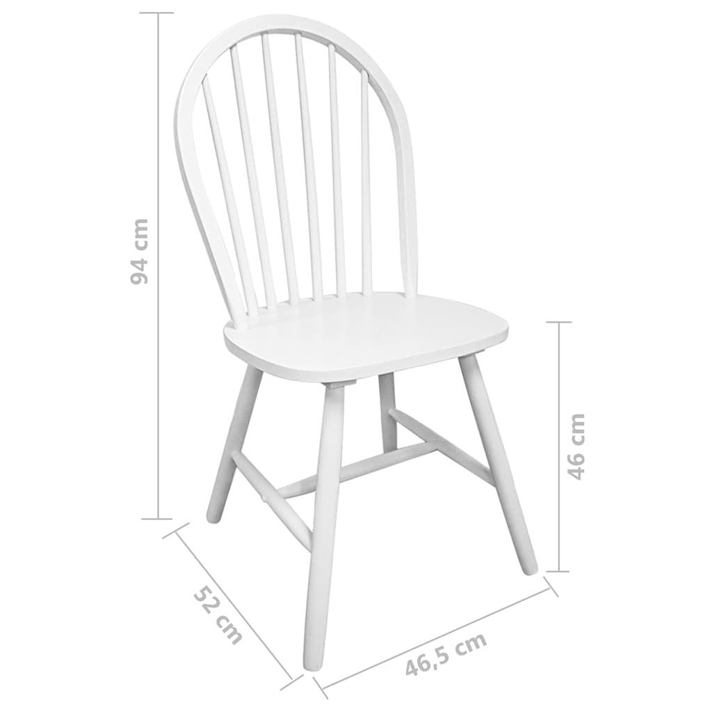 vidaXL Dining Chairs 4 pcs White Solid Rubber Wood 6