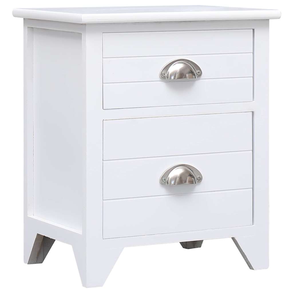 vidaXL Nightstand 2 pcs with 2 Drawers White 3