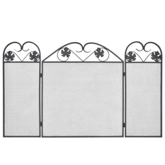 242005 3-panel Fireplace Screen Iron Black 3