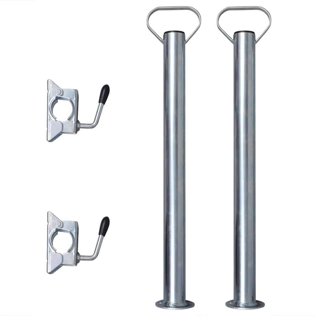 vidaXL 2 Support Tubes with 2 Split Clamps for 48 mm Jockey Wheel 1