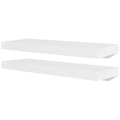 vidaXL Wall Shelf | Set of 2 | White | MDF | Wall Mounting | Wall Shelf 2