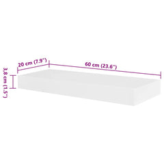 vidaXL Wall Shelf | Set of 2 | White | MDF | Wall Mounting | Wall Shelf 5
