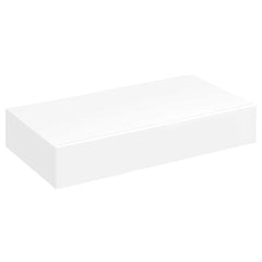 White MDF Floating Wall Display Shelf 1 Drawer Book/DVD Storage 2