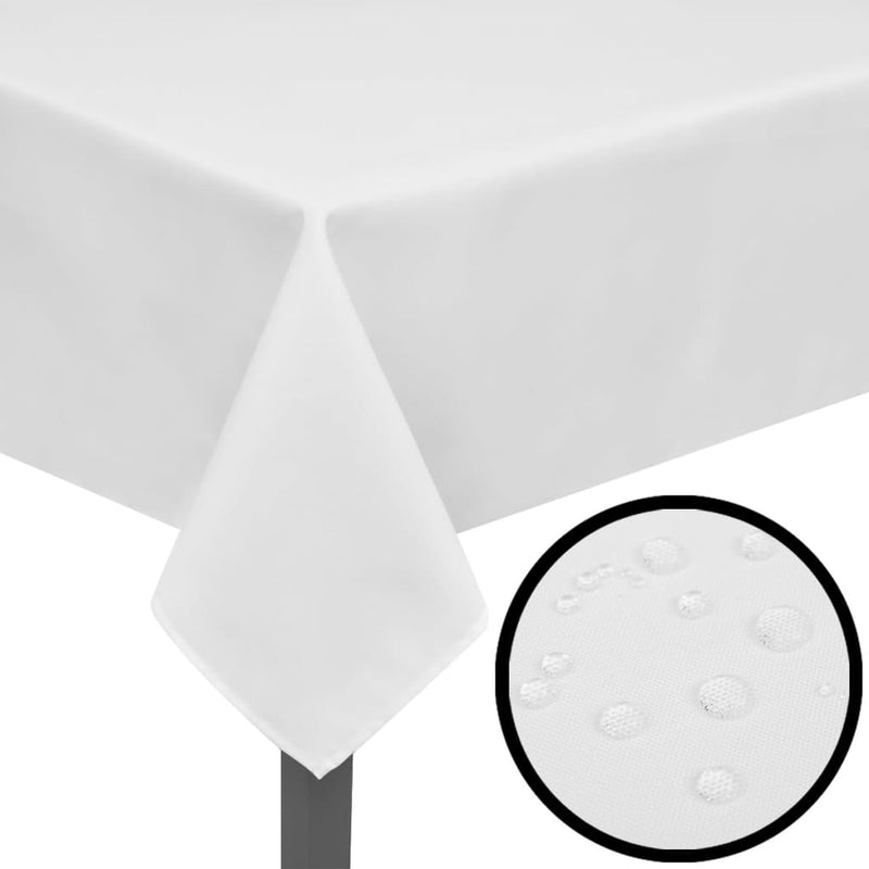 5 Tablecloths White 100 x 100 cm