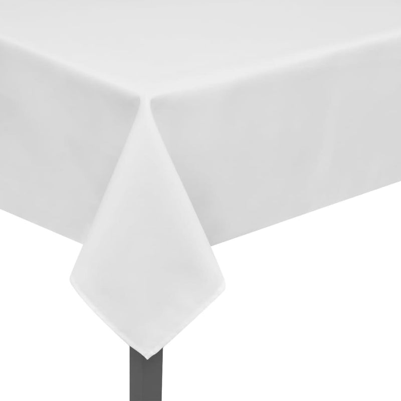 5 Tablecloths White 250 x 130 cm