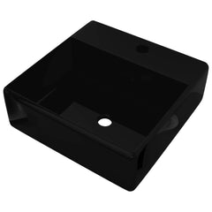 Luxury Basin Overflow Square Matt Pink 41x41 cm Ceramic Black