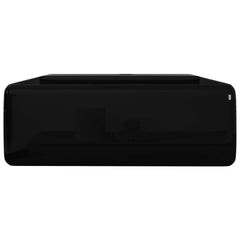 vidaXL Ceramic Bathroom Sink Basin Faucet /Overflow Hole Black Square 5